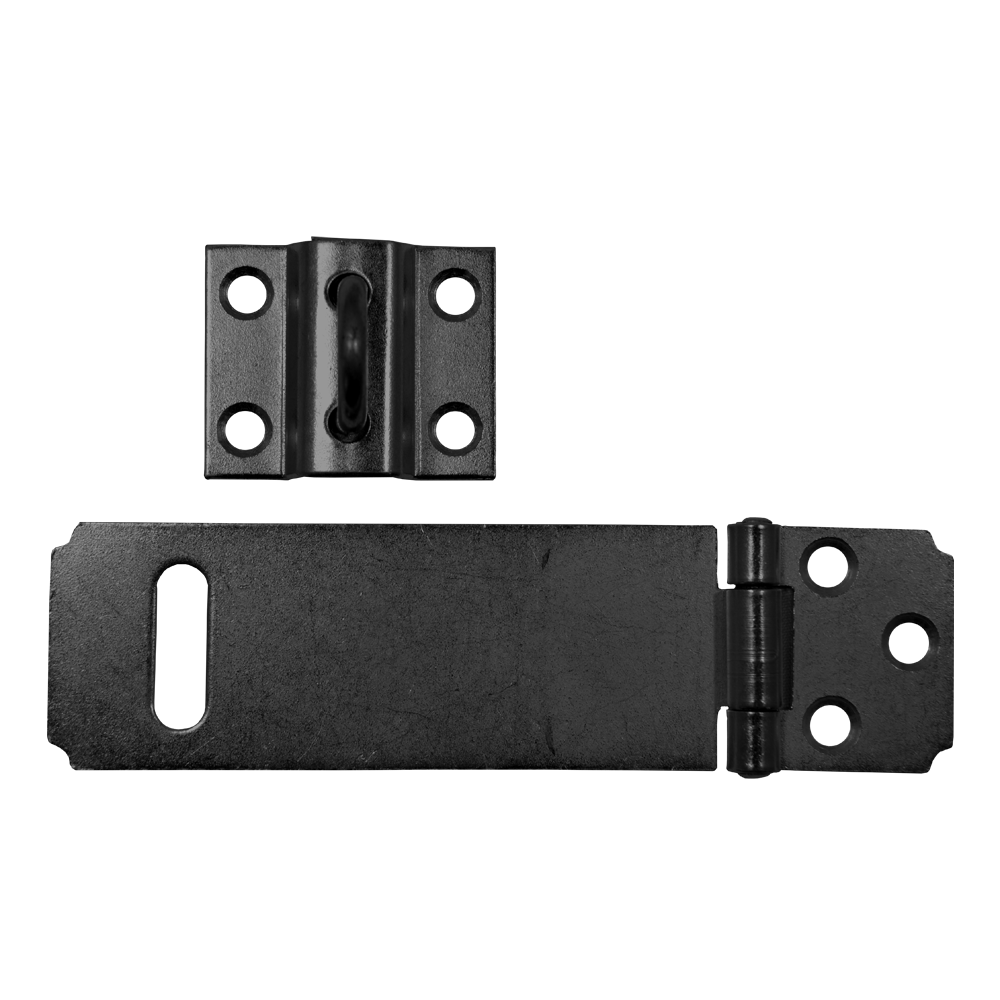 Asec Safety Hasp & Staple Black 115mm