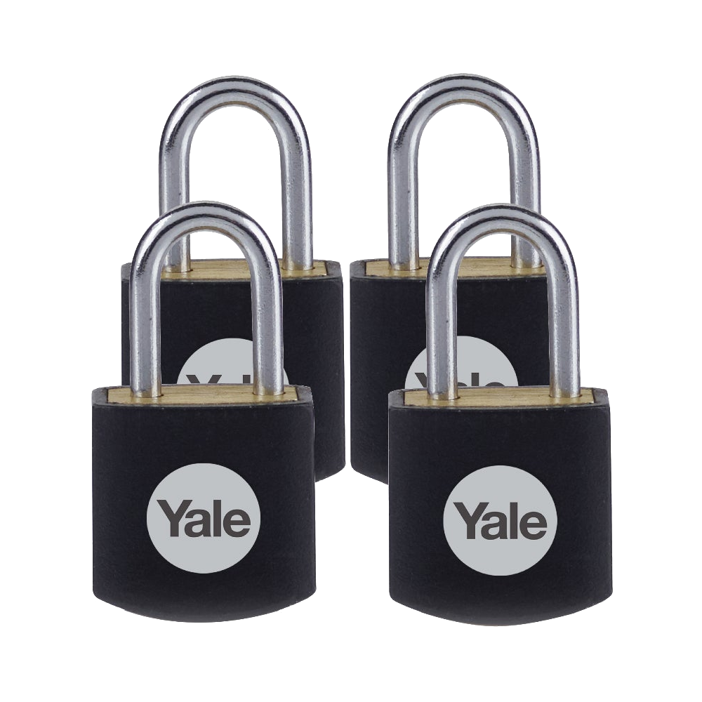 Yale Y110JB Brass Open Shackle Padlock Pack of 4 