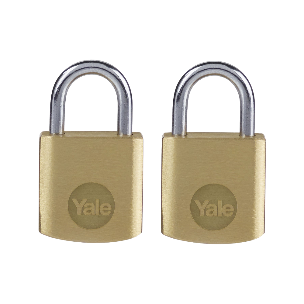Yale Y110B Brass Open Shackle Padlock 20mm 2 Pack