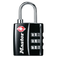 Master Lock 4680 TSA Combi Luggage Padlock Black