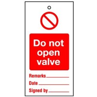 Lockout Tag Do Not Open Valve